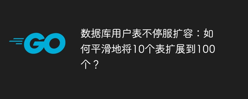 数据库用户表不停服扩容：如何平滑地将10个表扩展到100个？