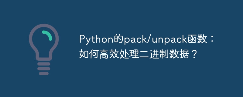 Python的pack/unpack函数：如何高效处理二进制数据？