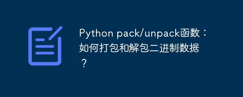 Python二进制数据打包解包