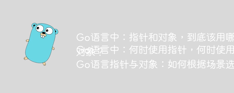 Go语言：指针or对象，如何选择？
