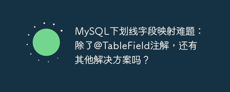 MySQL字段映射：注解之外的解法
