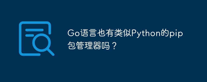 Go语言也有pip包管理器吗？