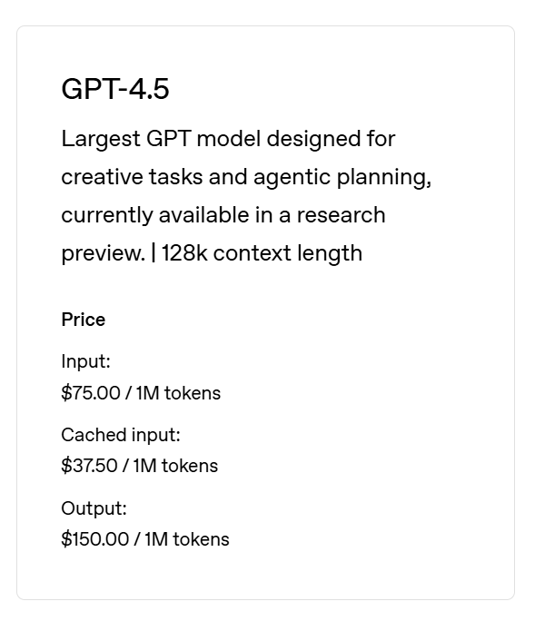 GPT-4.5：OpenAI巨资打造，价格DeepSeek300倍