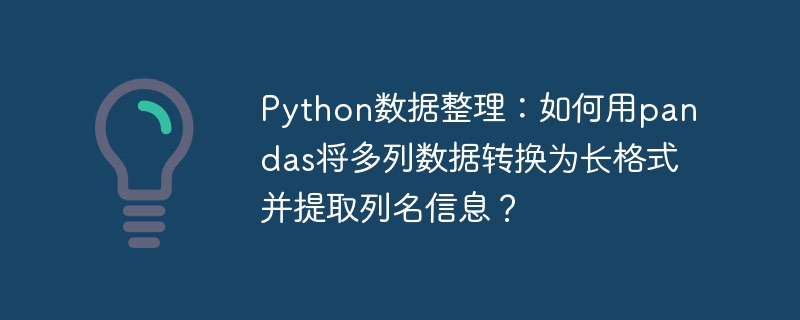 Python数据整理:如何用pandas将多列数据转换为长格式并提取列名信息?