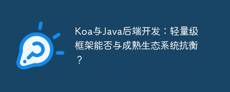 KoavsJava后端：轻量级框架挑战老牌巨头？