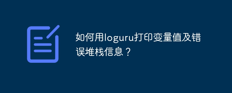 Loguru神器：打印变量值和错误堆栈信息超详细教程