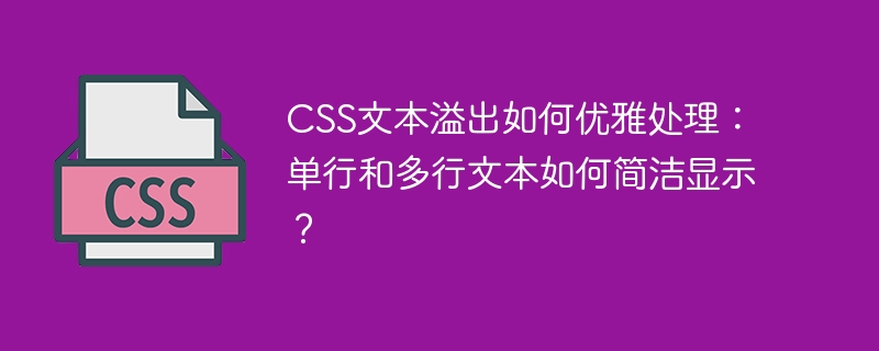 CSS文本溢出完美解决：单行/多行文本优雅显示技巧
