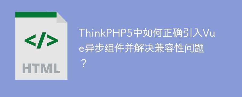 ThinkPHP5+Vue异步组件：高效兼容，开发利器