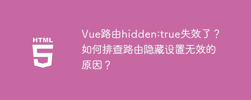 Vue路由hidden:true失效？终极排查指南！