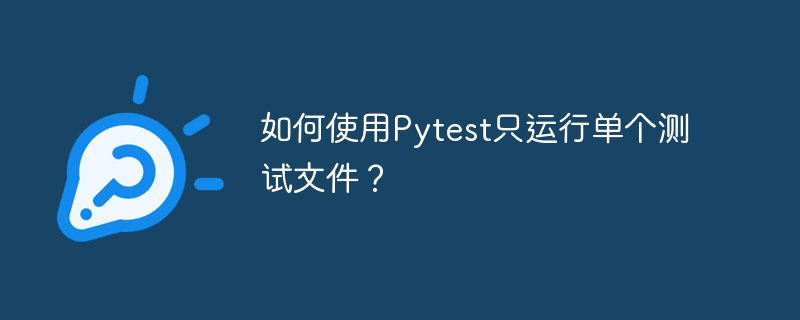 Pytest单文件测试运行详解：手把手教学