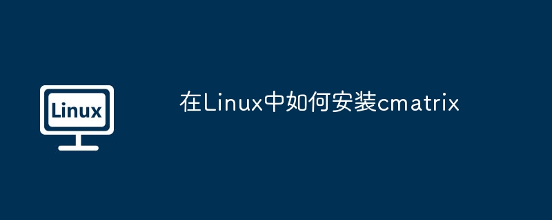 Linux下cmatrix安装：超炫终端雨滴效果演示