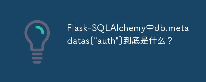 Flask-SQLAlchemydb.metadata['auth']：这代码到底干啥的？