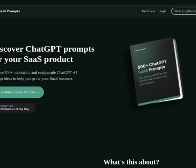 SaaS Prompts:500+ ChatGPT提示词,赋能您的SaaS业务