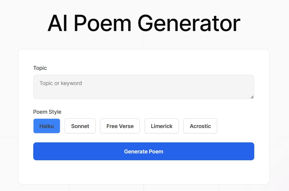 AI Poem Generator-AI诗歌生成器