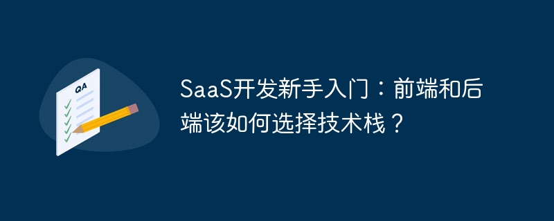 SaaS开发新手入门:前端和后端该如何选择技术栈?