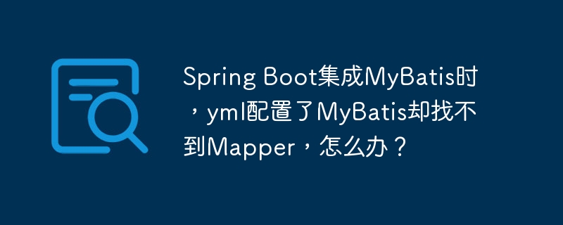 SpringBoot集成MyBatis时，yml配置了MyBatis却找不到Mapper解决方案
