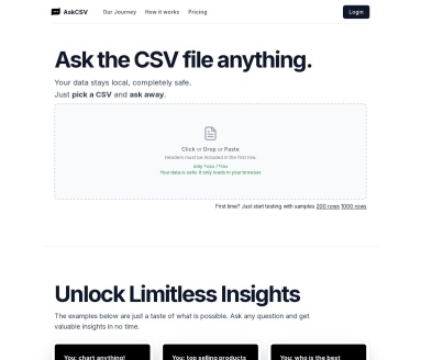 AskCSV:直接向CSV文件提问,快速获取数据洞察