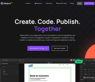 TeleportHQ：集成UI开发与内容建模的协作前端平台
