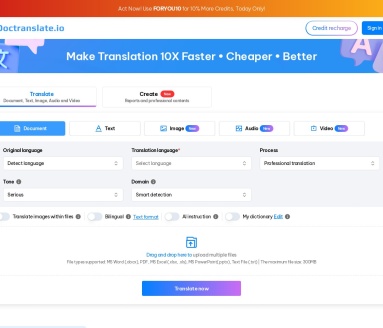 Doctranslate.io：AI驱动的在线文档翻译平台