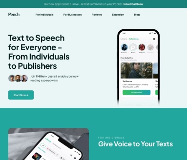 Peech：智能文本到语音转换工具，提升听书体验