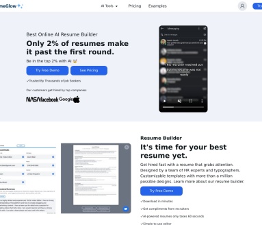 ResumeGlow:AI智能简历构建器,助力求职成功