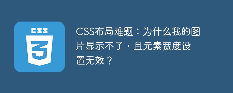 CSS布局难题：为什么我的图片显示不了，且元素宽度设置无效？
