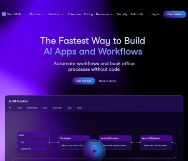 VectorShift：端到端AI自动化平台，构建AI搜索引擎与聊天机器人
