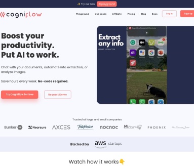 Cogniflow：无需代码，几分钟内从文本、图像或音频创建AI