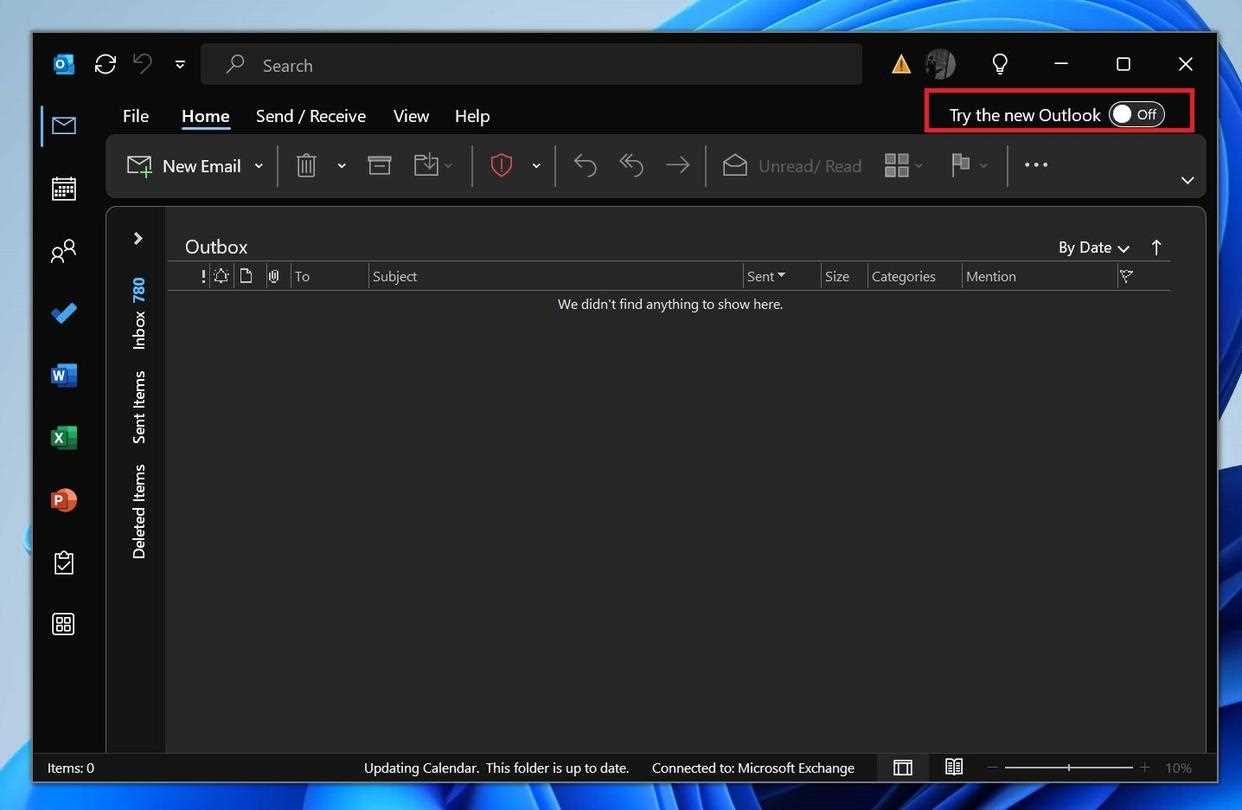 Win11/Win10隐藏Outlook经典版新按钮方法