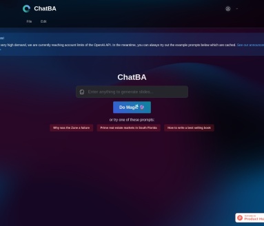 ChatBA（原ChatBCG）：AI驱动的幻灯片制作神器