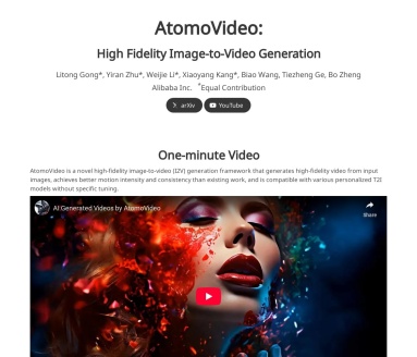 AtomoVideo：高保真图像到视频生成框架，提升内容创作新体验