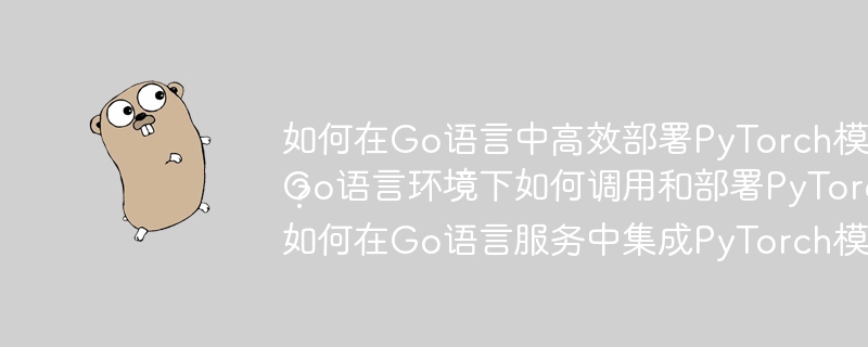 如何在Go语言中高效部署PyTorch模型?
Go语言环境下如何调用和部署PyTorch模型?
如何在Go语言服务中集成PyTorch模型?