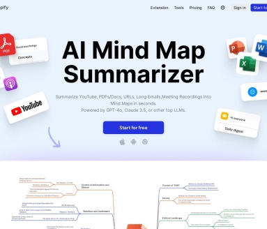 Mapify:AI驱动思维导图工具,快速转换文档、网页和视频内容