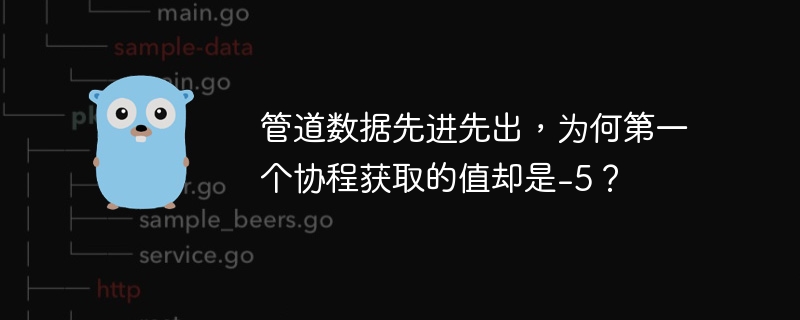 管道数据先进先出，为何首个协程获取-5？