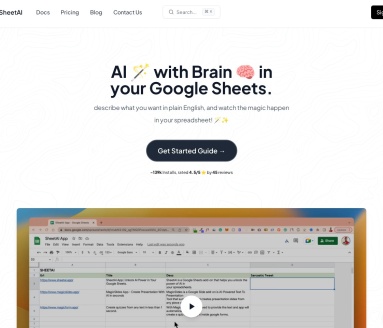 SheetAI.app:Google Sheets中的AI助手,提升工作效率