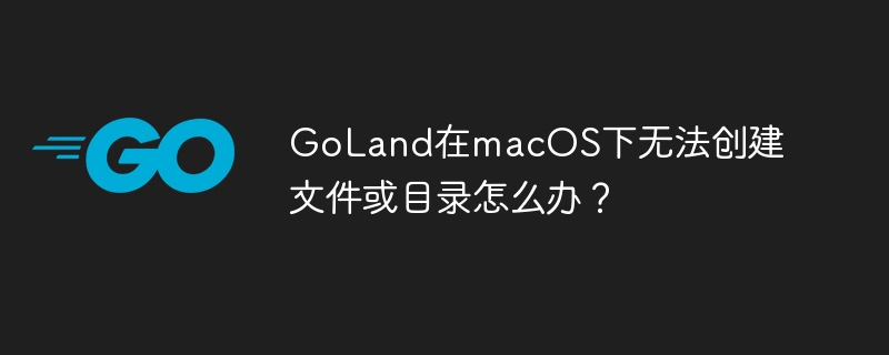 GoLand在macOS下无法创建文件或目录怎么办?