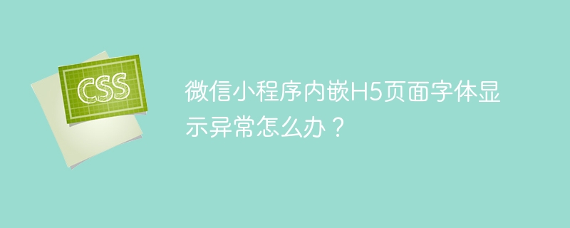 微信小程序H5字体显示异常的终极解决方案