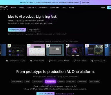 Lightning AI：快速训练和部署AI的深度学习框架