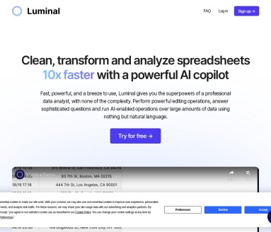 Luminal：AI驱动的电子表格数据分析助手