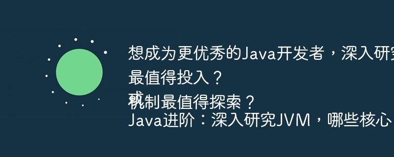 想成为更优秀的Java开发者，深入研究JVM的哪些方面最值得投入？
或
Java进阶：深入研究JVM，哪些核心机制最值得探索？