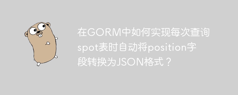 在GORM中如何实现每次查询spot表时自动将position字段转换为JSON格式？