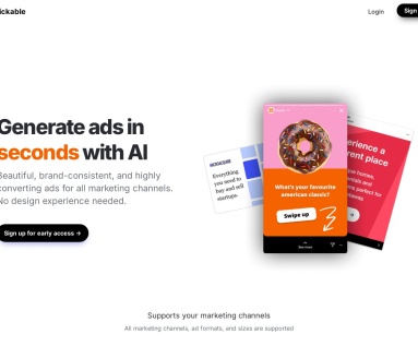 使用Clickable AI快速生成高转化广告，适用于所有营销渠道