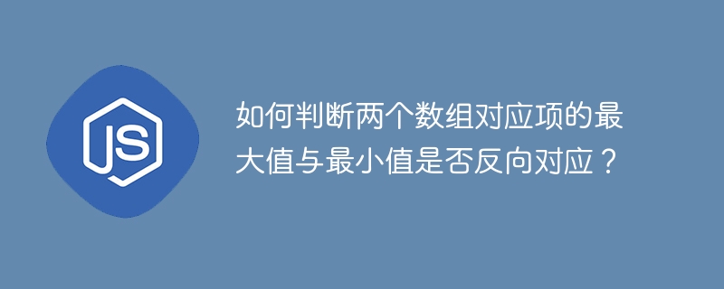 如何判断两个数组对应项的最大值与最小值是否反向对应?