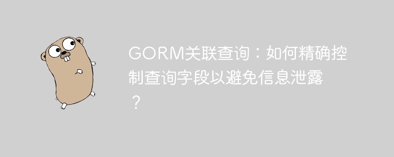 GORM关联查询:如何精确控制查询字段以避免信息泄露?