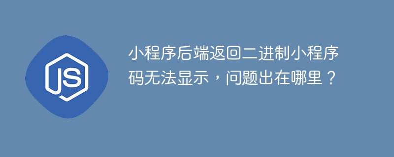 小程序后端返回二进制小程序码无法显示，问题出在哪里？