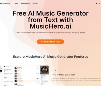 MusicHero.ai：免费在线AI音乐生成器，文本转音乐新体验