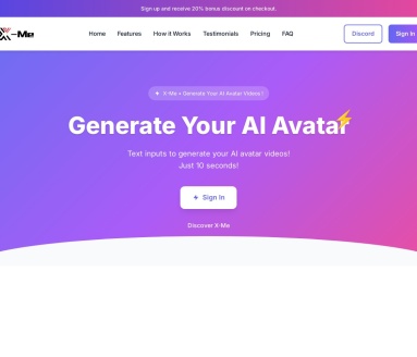 X-Me：AI头像视频生成器，文本输入即刻拥有专属视频
