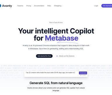 Avanty：AI数据查询工具，让数据分析更高效、更低成本