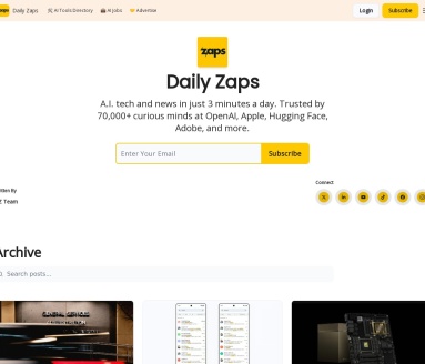 Daily Zaps：您的AI领域最新资讯和工具中心