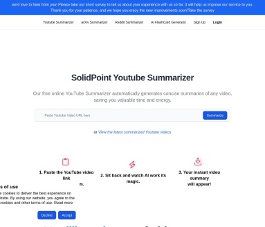 SolidPoint：一键获取Youtube视频摘要和趋势洞察